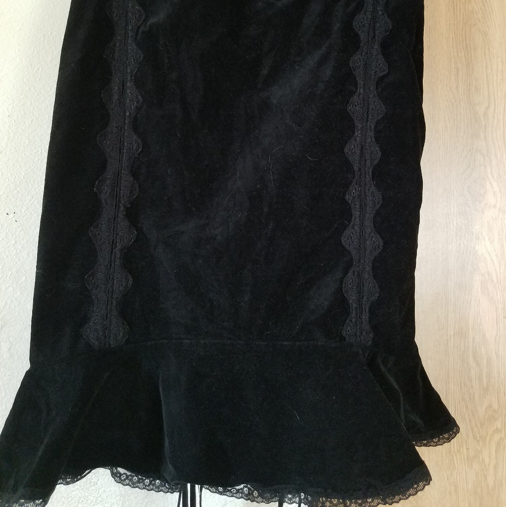 L Tripp NYC Gothic Velvet Skirt